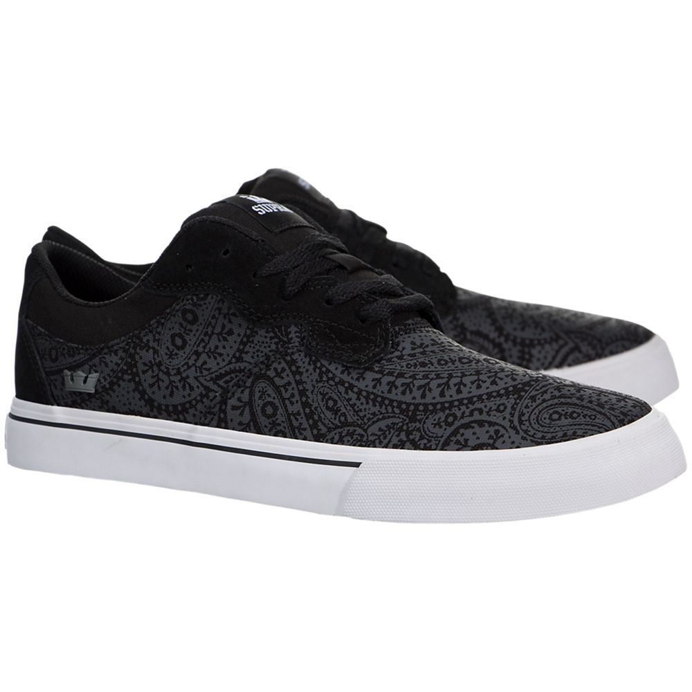 Baskets Basses Supra Axle Noir Grise Black Paisley/White Homme | KXG-50496683